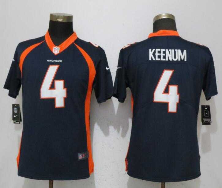 Women Nike Broncos 4 Case Keenum Navy Vapor Untouchable Limited Jersey,We sell and wholesale Women Nike Broncos 4 Case Keenum Navy Vapor Untouchable Limited Jersey on line form chian!